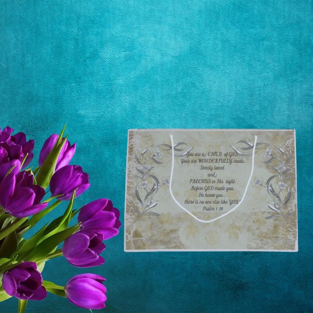 You Are a Child Of God Gift Bag Silver Floral (Creator Uploaded)