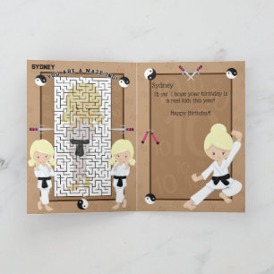 You are A-Maze-ing Blonde Girls Karate Birthday Card