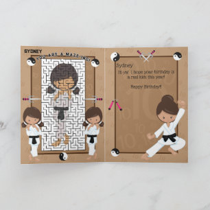 You are A-Maze-ing Ethnic Girls Karate Birthday Card