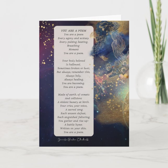 You Are A Poem encouragement gift Thank You Card (Front)