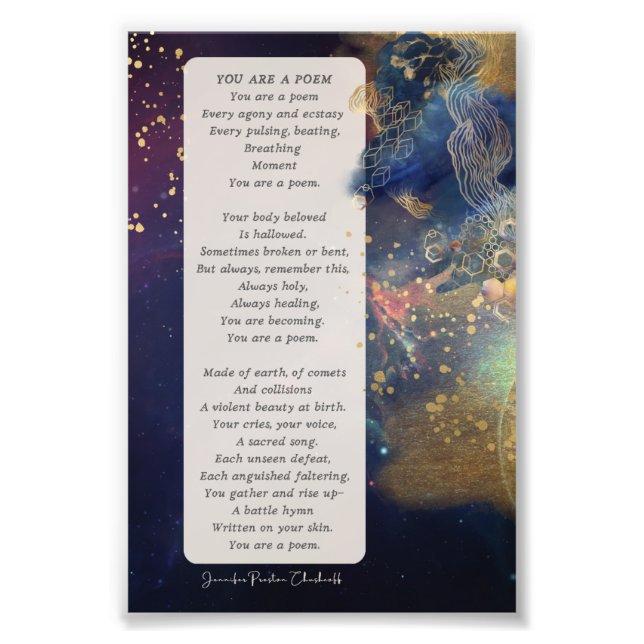 You Are A Poem encouragement Photo Print (Front)