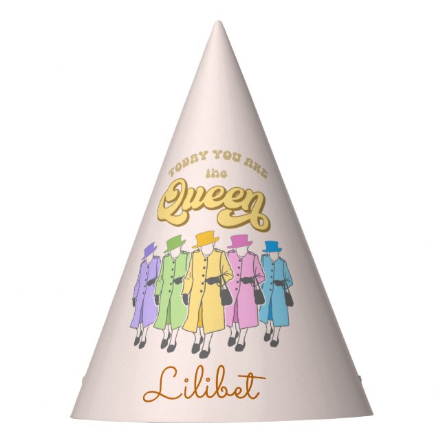 You are a Queen Birthday Jubilee Sticker Party Hat (Front)