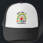 You Are A Rainbow Of Possibilities Teacher Trucker Hat<br><div class="desc">You Are A Rainbow Of Possibilities Teacher
funny, teacher, back to school, school, education, learning, teaching, vintage, preschool, humour, student, gifts
Gift for her for him for kids</div>