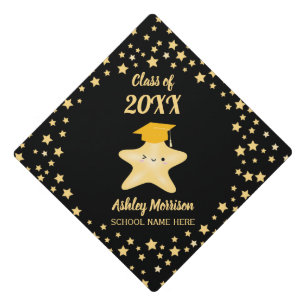 You are a Star Black and Gold  Graduation Cap Topper
