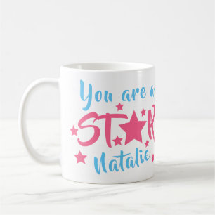 You are a Star Pink Stars Personalized Name Coffee Mug