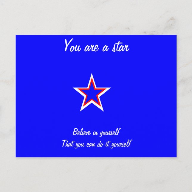 You are a star postcards-self confidence postcard (Front)