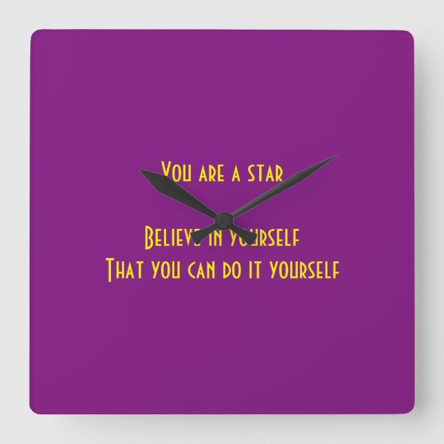 You are a star square wall clock (Front)