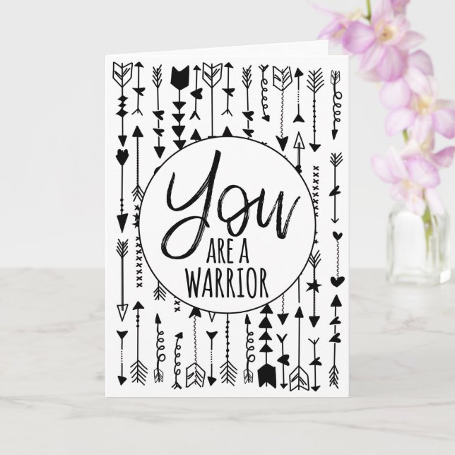 you are a warrior sympathy card condolences loss (Orchid)