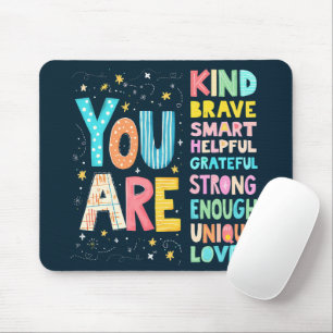 You Are Affirmations Bright Hand Lettering Mouse Pad