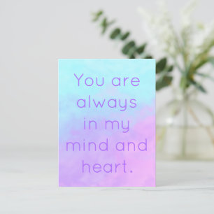 You Are Always in My Mind & Heart Pastel Postcard