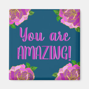 You are Amazing - Elegant Pink Gold Outline  Magnet