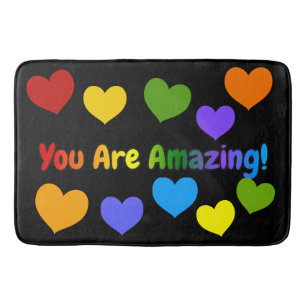 You Are Amazing Rainbow Text Bath Mat