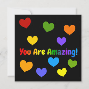 You Are Amazing Rainbow Text Card