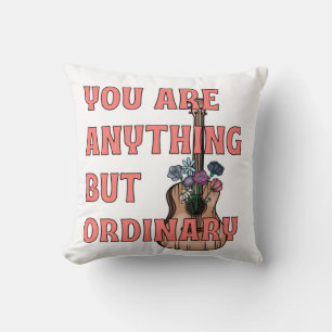 You are anything but ordinary spring guitar throw pillow