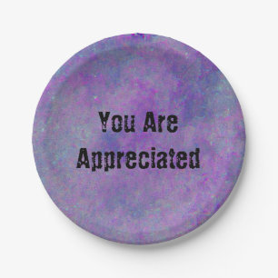 You Are Appreciated Abstract Purple Work Employee Paper Plate