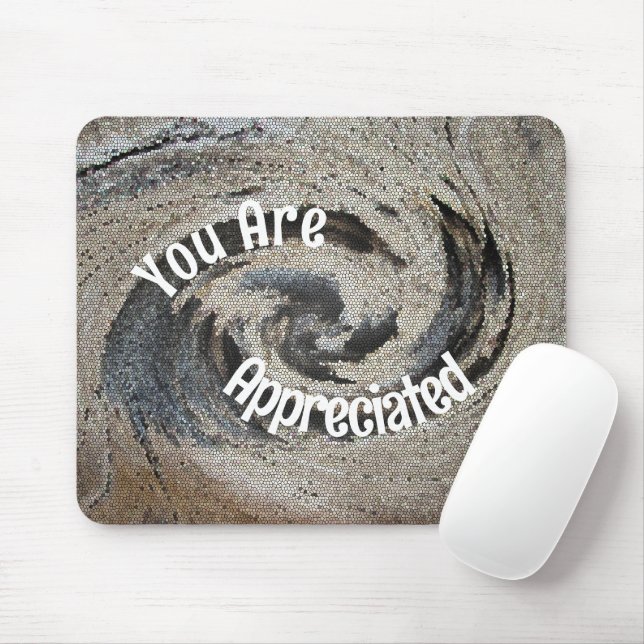 You Are Appreciated Rustic Brown Mosaic Employee Mouse Pad (With Mouse)