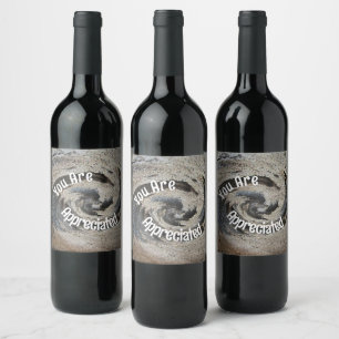 You Are Appreciated Rustic Brown Mosaic Employee Wine Label