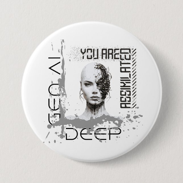 You are assimilated, are you aware? 3 inch round button (Front)