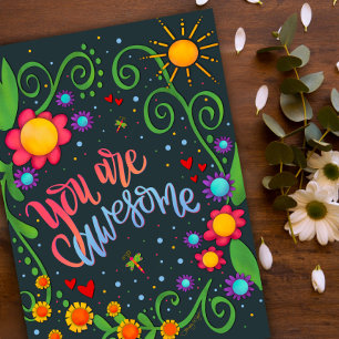 You are Awesome Fun Cute Thank You Inspirivity Card