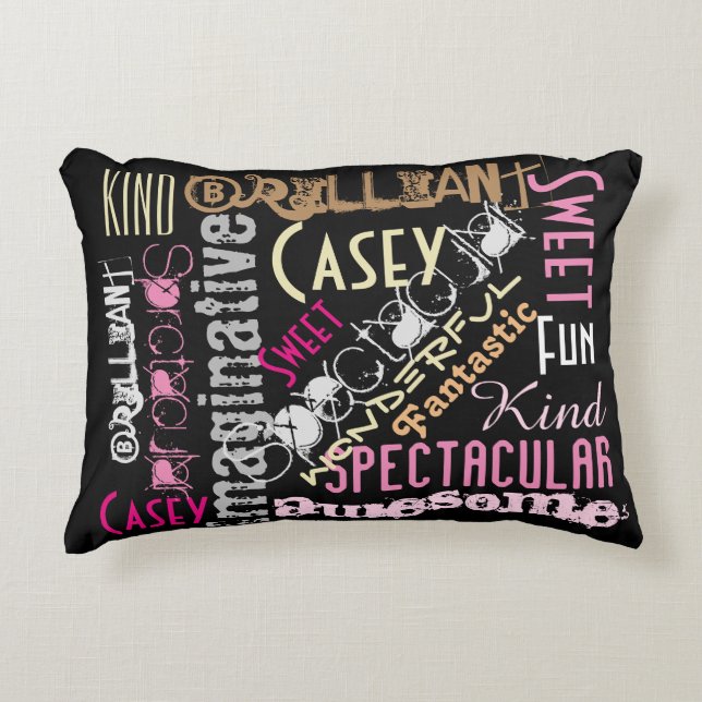 You are Awesome! Personalized Word Collage Accent Pillow (Front)