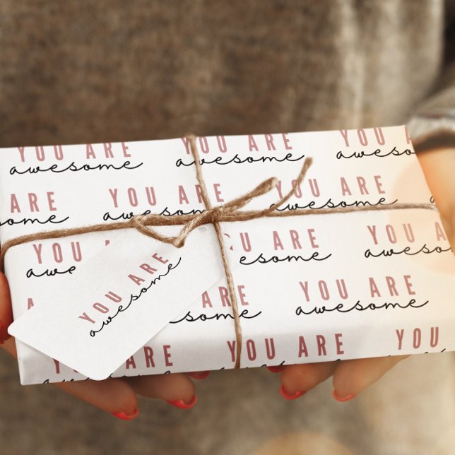 You Are Awesome Wrapping Paper Flat Sheet Set of 3 (Empower someone special with these, "You are awesome" wrapping paper sheets! )