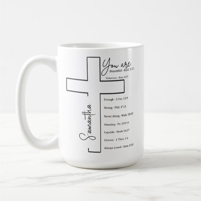 You are beautiful cross personalized coffee mug (Left)
