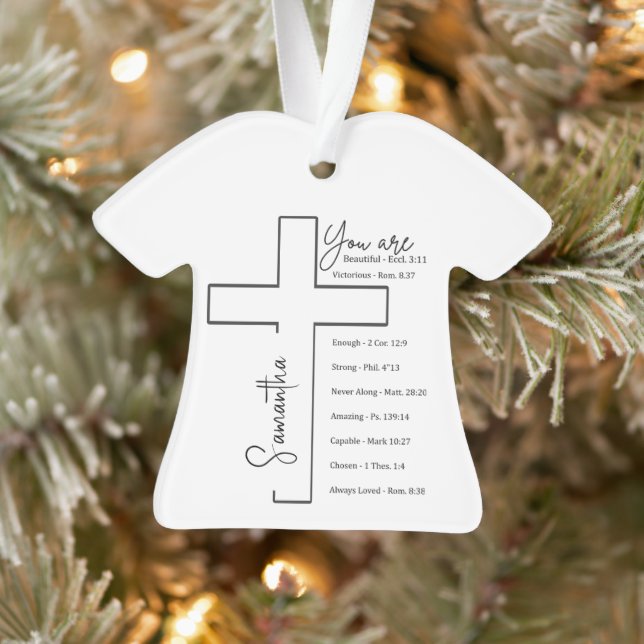You are beautiful cross personalized ornament (Tree)