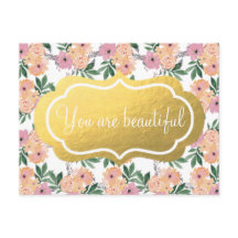 You are beautiful floral pattern post card