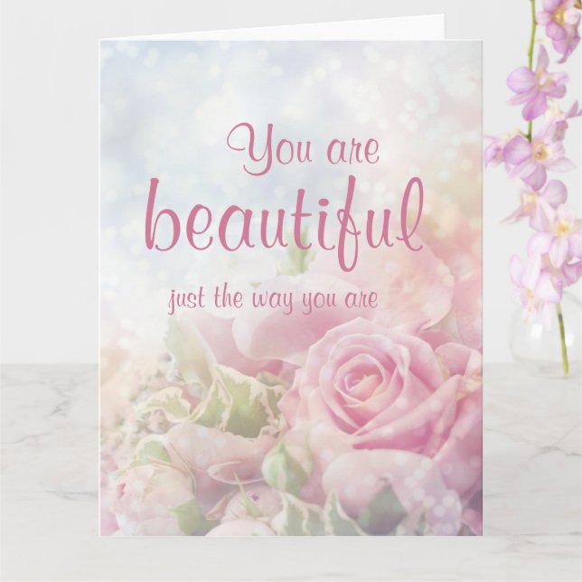 You Are Beautiful Just The Way You Are Quote Card (Orchid)