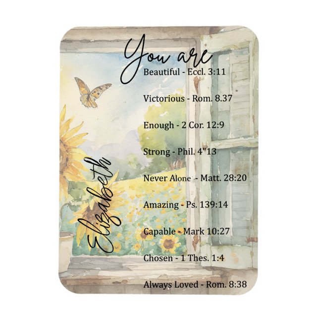 You are: Beautiful, scriptures personalized Magnet (Vertical)