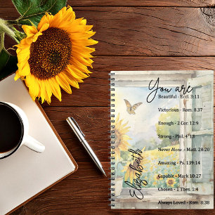 You are: Beautiful, scriptures personalized Notebook