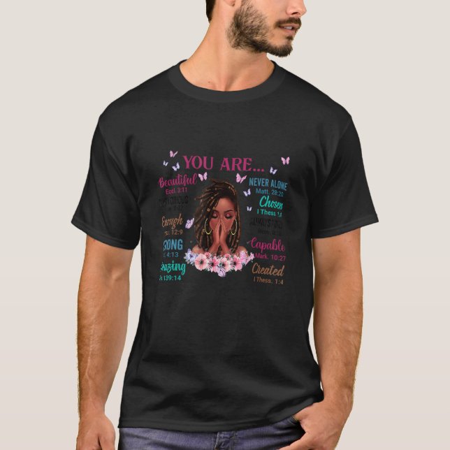 You Are Beautiful Strong Enough Santa Black Women  T-Shirt (Front)