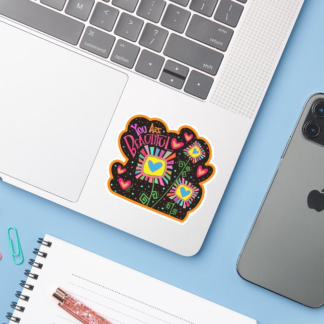 You are Beautiful Whimsical Flower Inspirivity  (Laptop w/ iPhone)