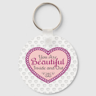 You Are Beautiful Word Art Gift Quotes Keychain