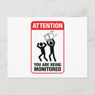 You Are Being Monitored - Office Humour Postcard