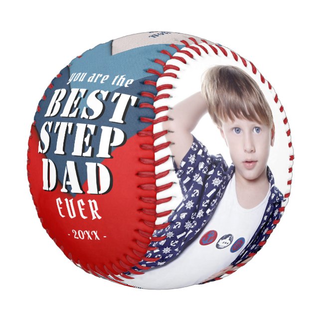 You are Best Step Dad 2 Photo Collage Father`s Day Baseball (Angled)