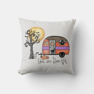 You Are Boo-tiful – Camper Van with Spooky Tree Throw Pillow
