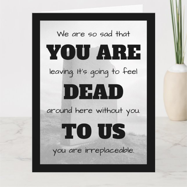 [You Are Dead To Us] Funny Co-worker Leaving Big Card (Front)