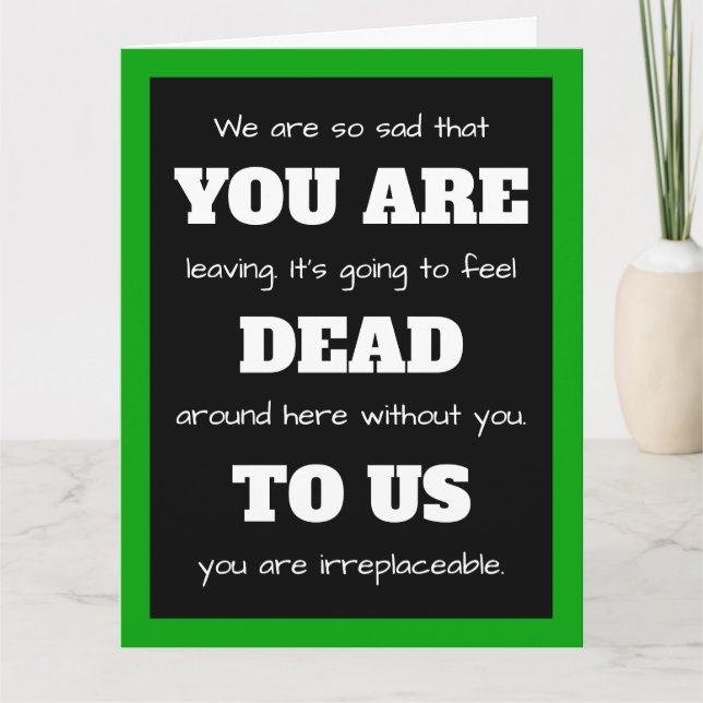 [You Are Dead To Us] Funny Employee Leaving Big Card (Front)