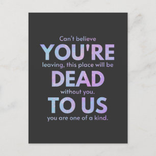 You Are Dead to Us! - R.I.P. Traitor!: Coworker Postcard