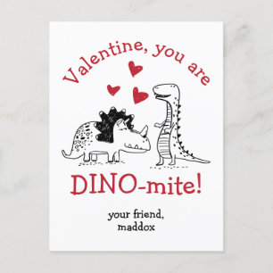 You are Dino-mite Dinosaur Valentine Postcard