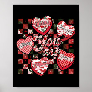 You Are Enough Camo Candy Heart Teacher Valentines Poster