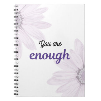 You Are Enough Floral Notebook | Purple Aesthetic 
