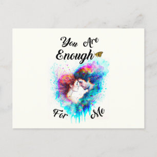 You Are Enough For Me Bestie Couple Love Valentine Holiday Postcard