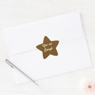 You Are Enough Gold&Brown Star Sticker |Self Love