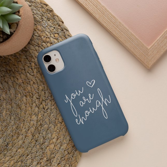 You Are Enough | Hand Lettered Inspirational Quote iPhone Case (Creator Uploaded)