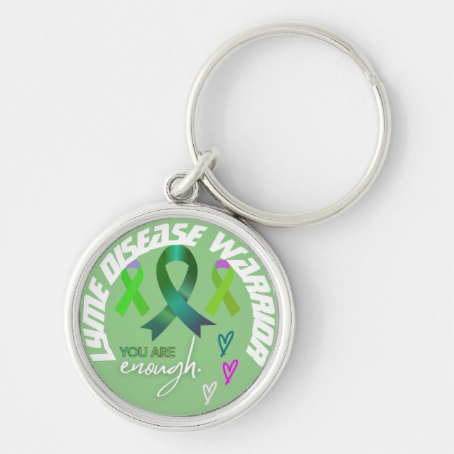 "You Are Enough" inspiration Lyme Warrior Photo Keychain (Front)