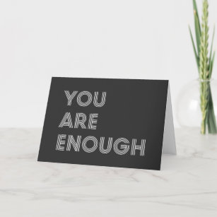 You Are Enough Inspirational Retro 70s Typography Card