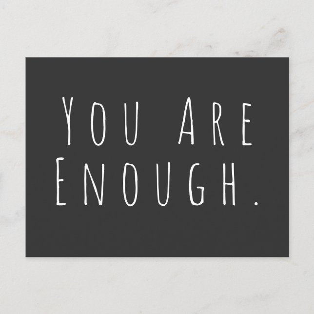 YOU ARE ENOUGH | Inspirational Word Art Graphic Postcard (Front)