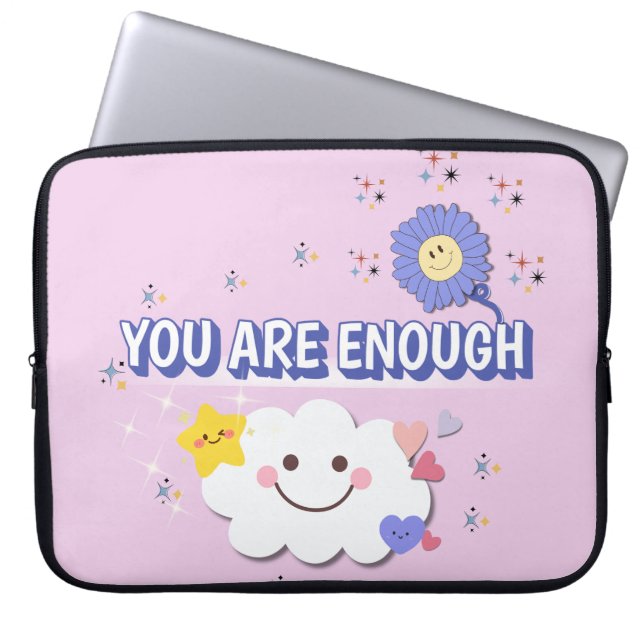 You Are Enough Laptop Sleeve – Lavender Love Editi (Front)